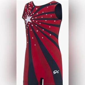 NWT GK Stars Patriotic Star Gymnastics And Dance Biketard Style #AMZST125 sz CXS